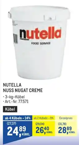 Metro Nutella Nuss Nugat Creme Angebot