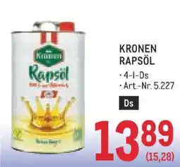 Metro Kronen Rapsöl Angebot