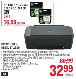 Metro HP Drucker Deskjet 2920 Angebot