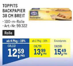 Metro Toppits Backpapier Angebot