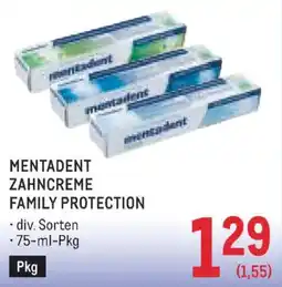Metro Mentadent Zahncreme Family Protection Angebot
