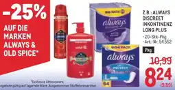 Metro Always Discreet Inkontinenz Long Plus Angebot