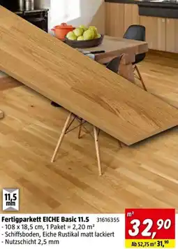 Bauhaus Fertigparkett EICHE Basic 11.5 Angebot