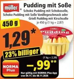 Norma Pudding mit Soße Angebot