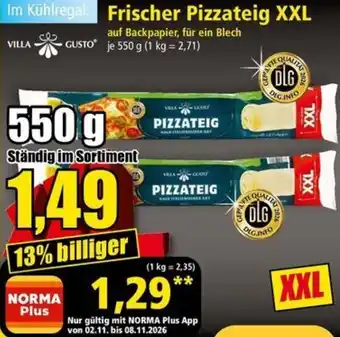 Frischer Pizzateig XXL