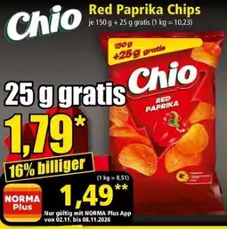 Norma Chio Red Paprika Chips Angebot