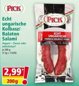 Norma Pick Echt Ungarische Kolbasz/Balaton Salami Angebot