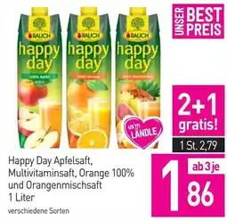 Sutterlüty Happy Day Apfelsaft, Multivitaminsaft, Orange 100% und Orangenmischsaft Angebot
