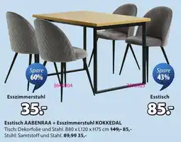 JYSK Esstisch AABENRAA + Esszimmerstuhl KOKKEDAL Angebot