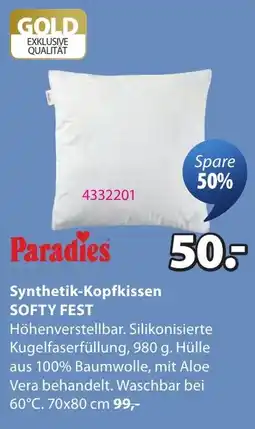JYSK Paradies Synthetik-Kopfkissen SOFTY FEST Angebot