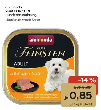 Animonda VOM FEINSTEN Hundennassnahrung ADULT mit Geflügel + Nudeln