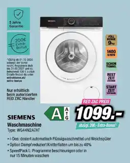 Red Zac Siemens Waschmaschine Angebot