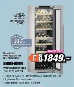 Red Zac Liebherr Weinklimaschrank Angebot