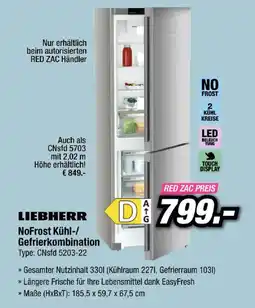 Red Zac Liebherr NoFrost Kühl-/Gefrierkombination Angebot