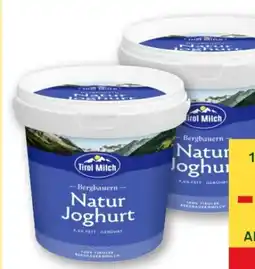 MPreis Tirol Milch Bergbauern Naturjoghurt Angebot
