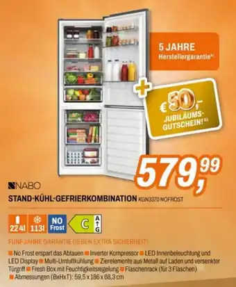 NABO STAND-KÜHL-GEFRIERKOMBINATION KGN3370 NOFROST