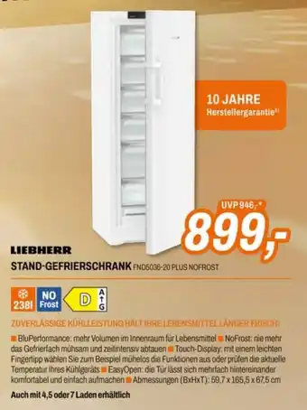 Liebherr Stand-Gefrierschrank FND5036-20 Plus NoFrost