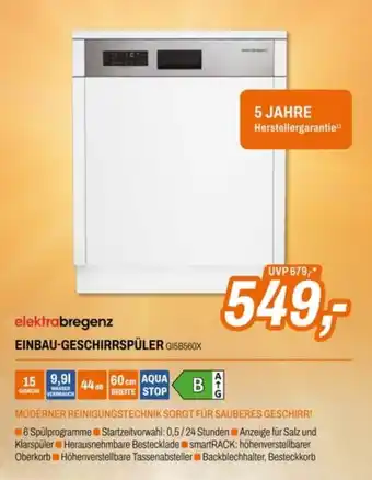 Elektra bregenz Einbau-Geschirrspüler GI5B560X