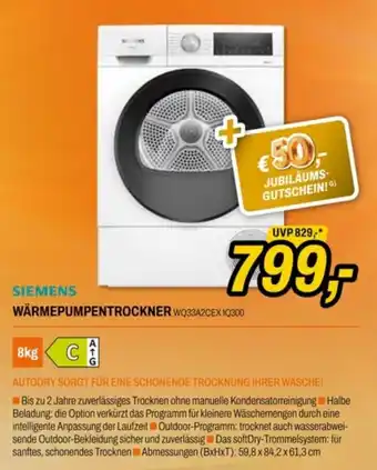 Siemens Wärmepumpentrockner WQ33A2CEX IQ300