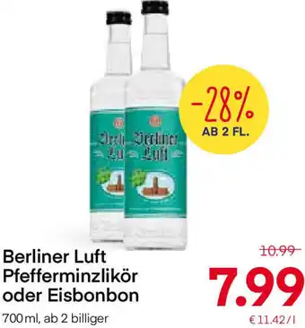 MPreis Berliner Luft Pfefferminzlikör Oder Eisbonbon 700 ml Angebot
