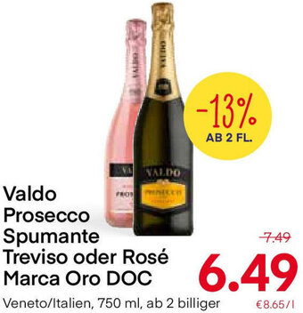 MPreis Valdo Prosecco Spumante Treviso Oder Rosé Marca Oro DOC 750ml Angebot