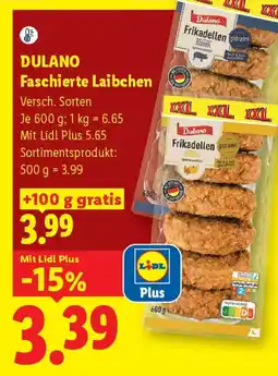 Lidl Dulano Faschierte Laibchen Angebot