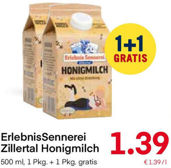 MPreis ErlebnisSennerei Zillertal Honigmilch 500ml Angebot