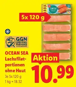 Lidl OCEAN SEA Lachsfilet-portionen ohne Haut Angebot