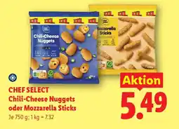 Lidl Chef Select Chili-Cheese Nuggets oder Mozzarella Sticks Angebot