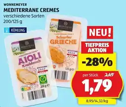 Hofer Wonnemeyer Mediterrane Cremes Angebot