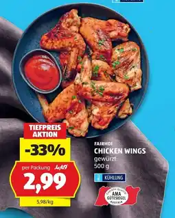 Hofer Fairhof Chicken Wings gewürzt Angebot