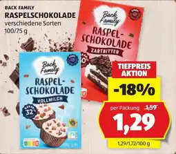 Hofer Back Family Raspel-Schokolade Angebot