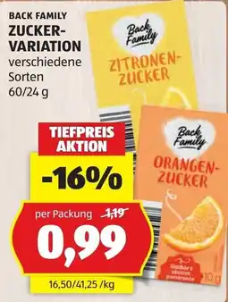 Hofer Back Family Zucker-Variation Angebot