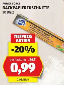 Hofer Power Force Backpapierzuschnitte Angebot