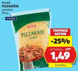 Hofer Milsani Pizzakäse gerieben Angebot