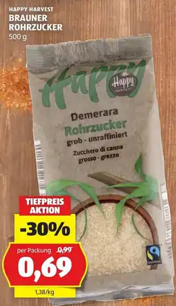 Hofer Happy Harvest Demerara Rohrzucker Angebot