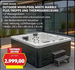 Hofer Home Deluxe Outdoor Whirlpool White Marble Angebot
