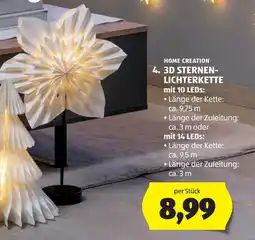Hofer Home Creation 3D Sternen-Lichterkette Angebot