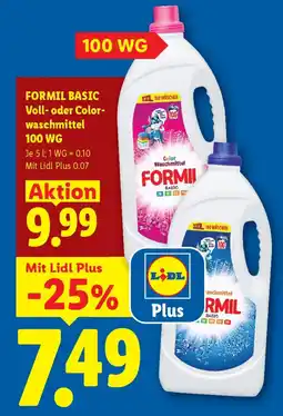 Lidl Formil Basic Voll- oder Color-waschmittel Angebot