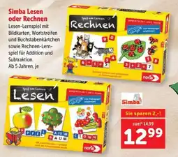 Interspar Simba Lesen oder Rechnen Angebot