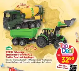 Interspar WORXX Fahrzeuge Betonmischer Volvo FMX / Traktor Deutz mit Anhänger Angebot