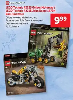 Interspar LEGO Technic 42225 Gelbes Motorrad / LEGO Technic 42218 John Deere 1470H Rad-Harvester Angebot