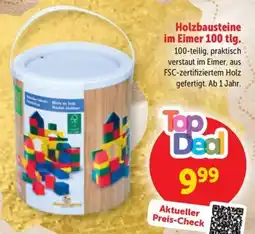 Interspar Holzbausteine im Eimer Angebot