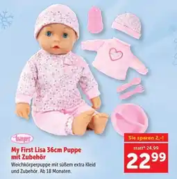 Interspar bayer My First Lisa 36cm Puppe mit Zubehör Angebot