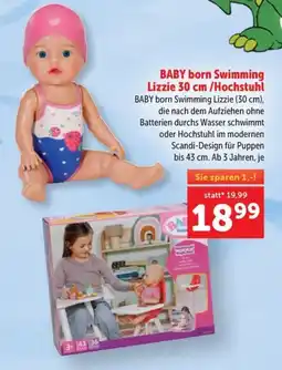 Interspar BABY born Swimming Lizzie 30 cm/Hochstuhl Angebot