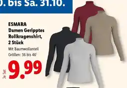 Lidl ESMARA Damen Geripptes Rollkragenshirt Angebot