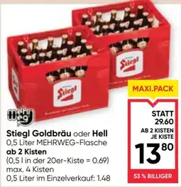 Maximarkt Stiegl Goldbräu oder Hell Angebot
