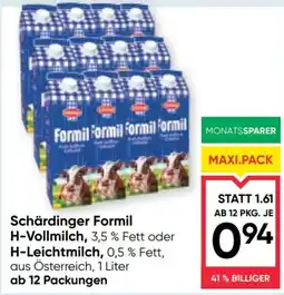Maximarkt Schärdinger Formil H-Vollmilch, 3,5 % Fett oder H-Leichtmilch, 0,5 % Fett Angebot