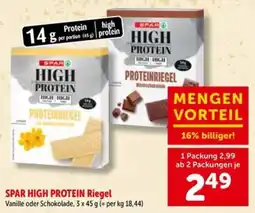Interspar SPAR HIGH PROTEIN Riegel Angebot