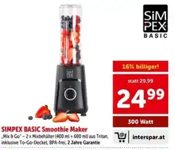 Interspar SIMPEX BASIC Smoothie Maker Angebot